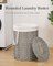 Laundry Hamper with Lid Laundry Basket with Lid 19.0 Gal (72 L) Round Wicker Laundry Basket Handwoven Rattan Basket with Lid Removable Bag 2 Mesh Bags Handles for Living Room Bathroom Gray